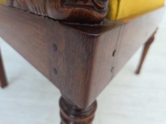 Image 1 of 1920-30er Jahre, Sessel aus geschnitztem Holz, Entwurf nach Georges Jacob, neu gepolstert.