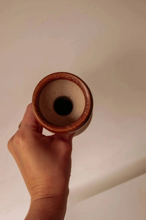 Pair of ceramic candle holders by Gunni Nordstrøm, Denmark, 1960s., Porcelain, Beige, Vintage (photo 4 of 8)