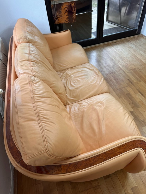 Galleria Nieri Sofa 3 + 1 – 3-5 Sitzer Sofas, Leder, Holz (photo 5 of 15)