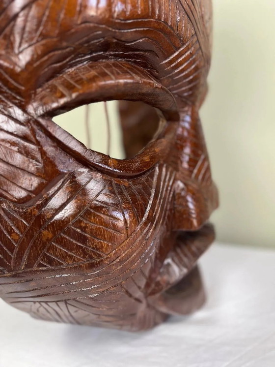Handgefertigte afrikanische Maske – Wanddekoration, Wood (photo 13 of 14)