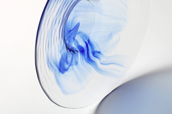 Image 1 of Vintage Blue Swirl Glass Fruit Bowl / Bormioli Rocco / Italy / 1990s