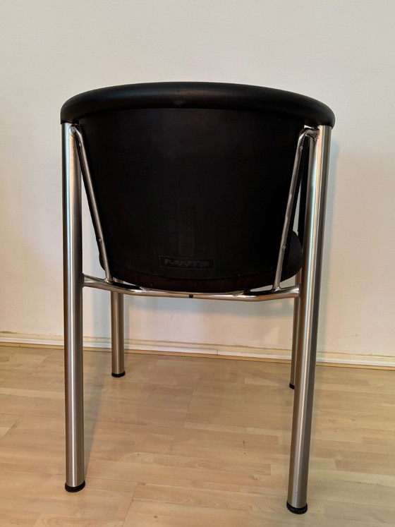 Flexform design stoel, Zwart met geborsteld staal. – Vergaderstoel, Plastic (photo 3 of 11)