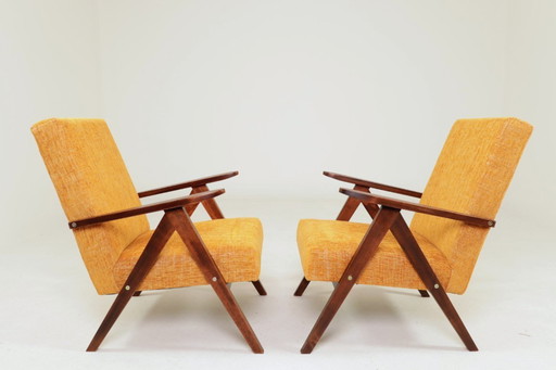 Pair of vintage longue chairs modern design 1980