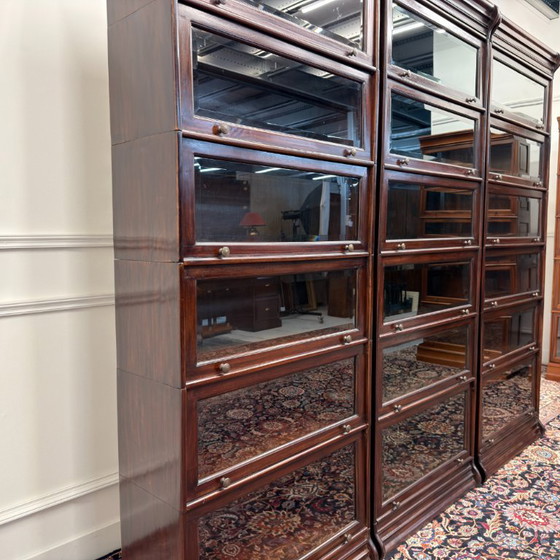 Set of Classic English Globe Wernicke Bookcases – Glass, Wood (photo 6 of 15)