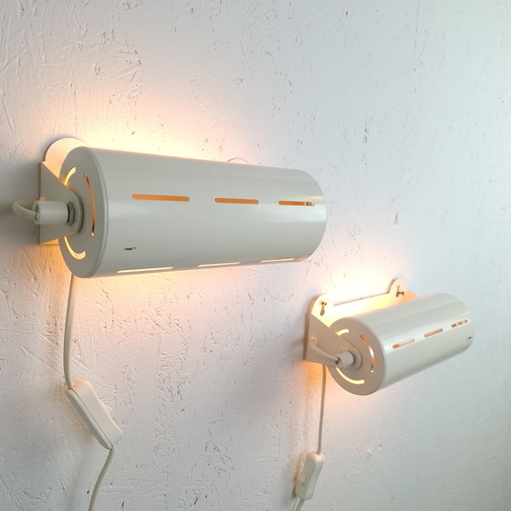 Image 1 of 2 lampade da parete vintage Ikea Smyg lampada da comodino in metallo/plastica bianca