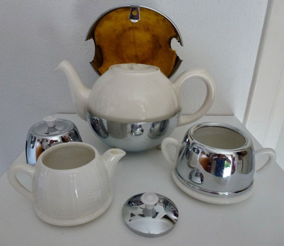 Vintage Everhot Art Deco Tea Set from the 1930s. – Benraad Everhot, Tableware, Ceramic, Metal (photo 4 of 8)