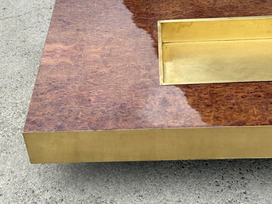 Willy Rizzo salontafel van wortelnotenhout en messing, 1970 – Brass (photo 9 of 10)