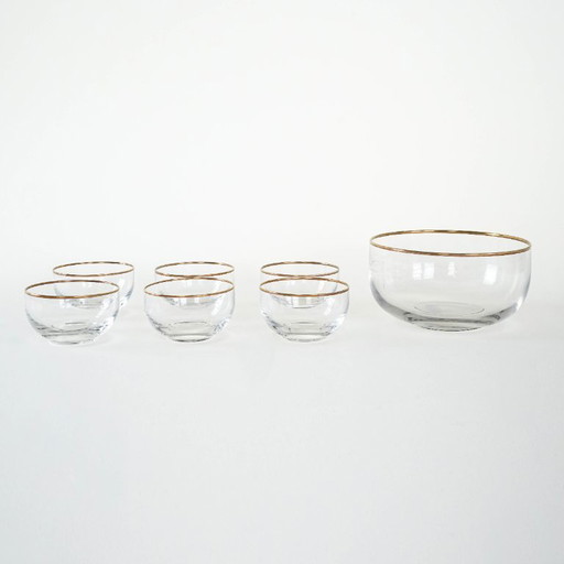 Glass serving set, Italian design, 1970s, made in Italy
