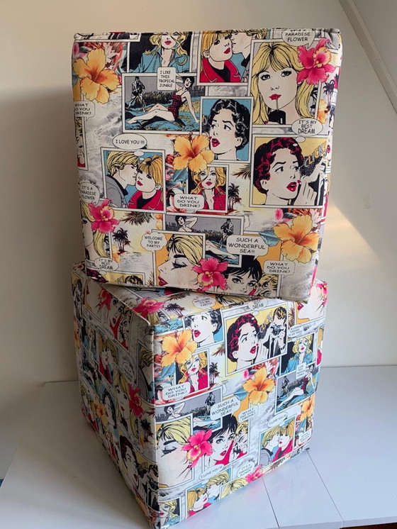 Image 1 of Set di 2 stripfigur poefjes di design 40 x40 x 40 cm