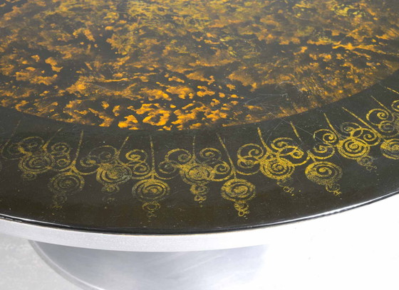 Image 1 of Distinguished Handpainted Large Coffee Table by Poul Cadovius & Designed by Susanne Fjeldsøe Mygge for Cado, Denmark, 1970s