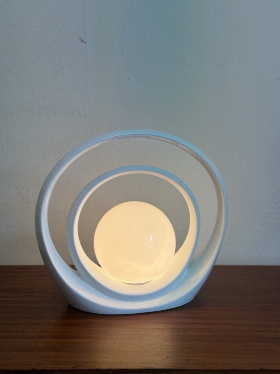 Image 1 of Vintage halo lampje van witte keramiek