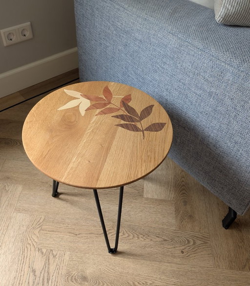 Bjorn Woodwork Side Table With Wooden Inlay