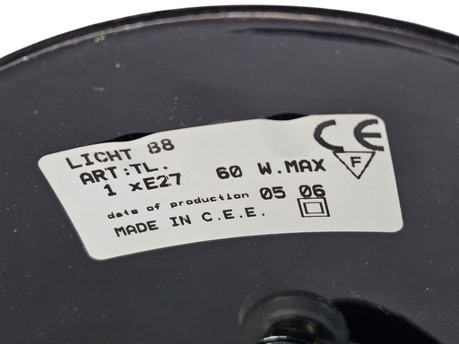 Light '88 - Dutch Design - Lampe de table - Lampe gobelet - Verre marbré - 80's