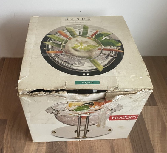 Image 1 of Bodum - Rotondo - Ciotola vintage per cioccolato in vetro con supporto in metallo design Carsten Jörgensen incl. scatola