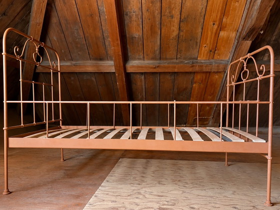 Set of 2 Vintage Iron Children’s Beds - Terracotta - 150 × 70 Cm – Single beds (photo 2 of 5)