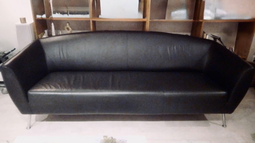 Sofá Gelderland Design 6250 de cuero negro