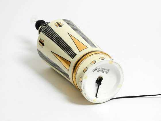 Image 1 of Prachtige zeer grote keramische tafellamp met Egyptische motieven door Nicolas Blandin, Parijs