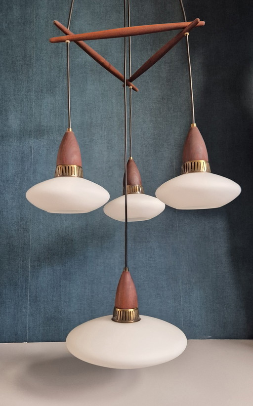 Lampe pendante scandinave avec 4 calices