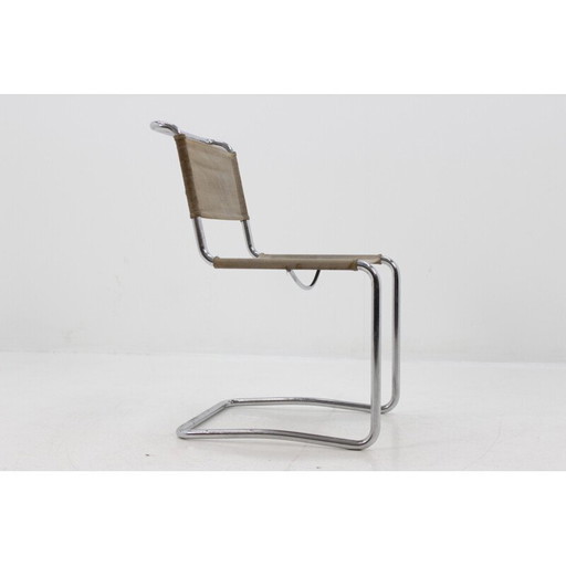 Sedia Bauhaus vintage cromata di J. Halabala per UP Závody - anni '30