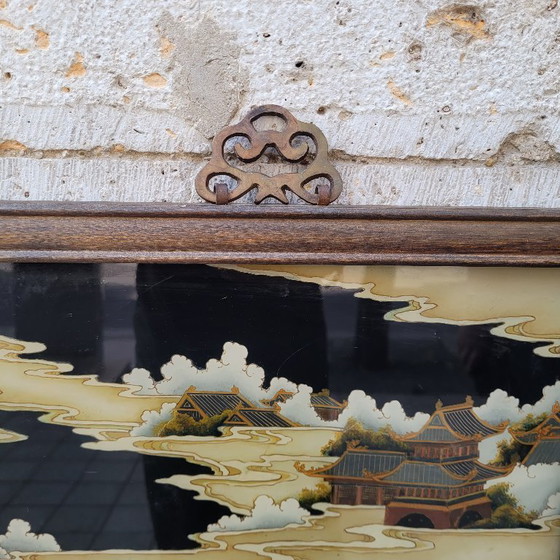 Image 1 of Miroir peint / Peinture sur verre « Scène traditionnelle », dynastie Qing, vers 1870 - Chine