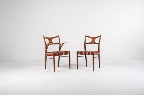 Image 1 of Juego de 5 raras sillas de comedor Kurt Østervig de Randers Furniture, años 50