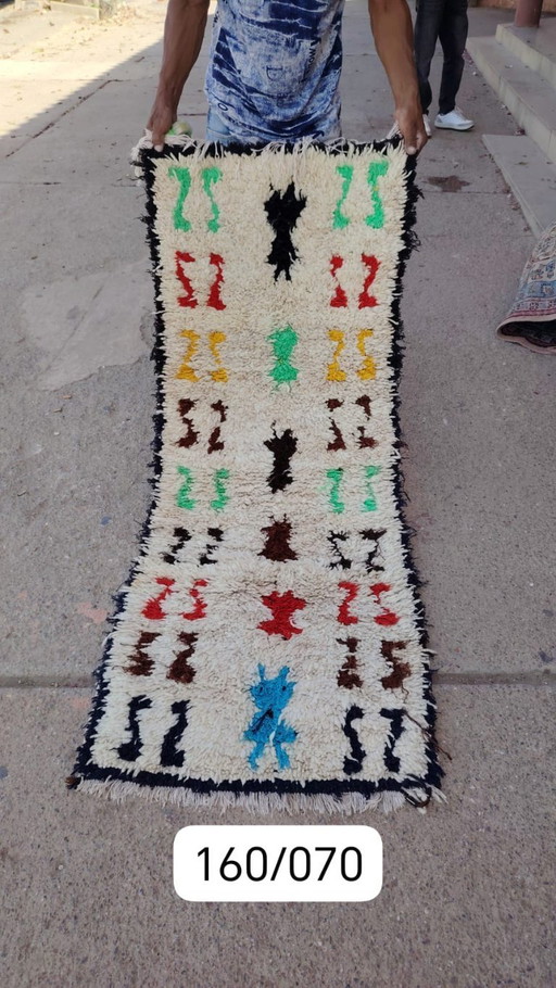 Handgeknoopt Berber kleed wol 160x70cm