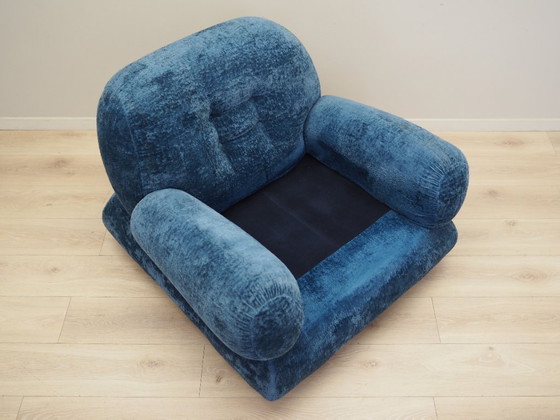 Image 1 of Blauwe fauteuil, Italiaans ontwerp, jaren 1970, productie: Italië