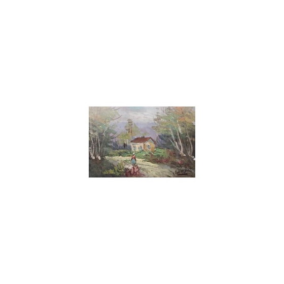 Image 1 of Vintage oil on canvas Landscape framed by Giovanni Cappelletti, 1970