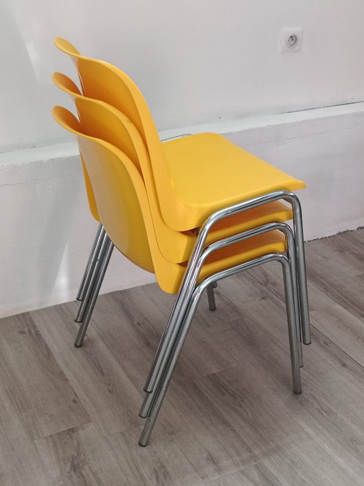 Set of original Hélène chairs by Bericoplast, 1990s – eetkamerstoelen, Metal, Plastic (photo 2 of 13)