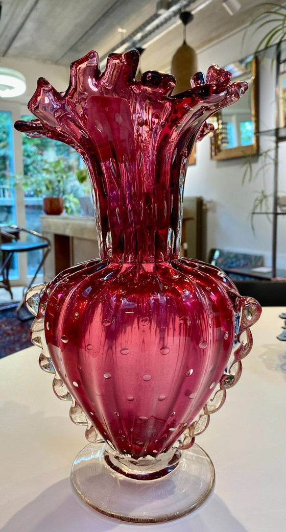 Vaso in Vetro di Murano Tinto e Bollicante – Vasi, Glass, Murano Glass (photo 3 of 6)