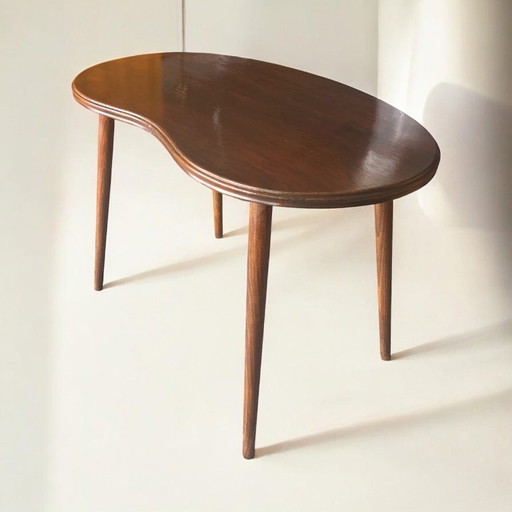 Table haricot, table d'appoint en bois des années 1950, fabriquée en Allemagne