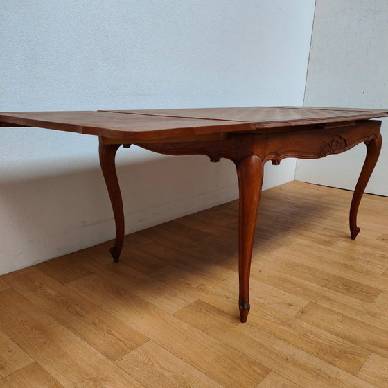 Image 1 of Table à manger de campagne vintage, table à manger extensible