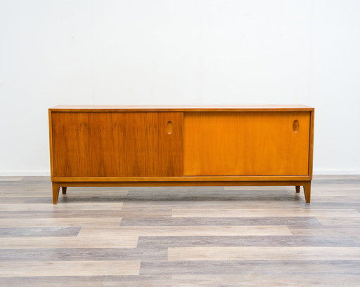 Buffet en noyer des années 50 avec portes coulissantes Design Georg Satink, fabricant WK Möbel, Germany