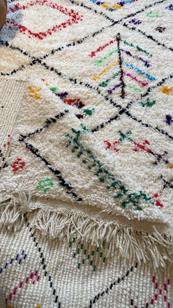 Image 1 of Authentic Handmade Berber Carpet – 100% Wool – 260 x 150 cm – Colorful Beni Ourain Style – Atlas Mountains