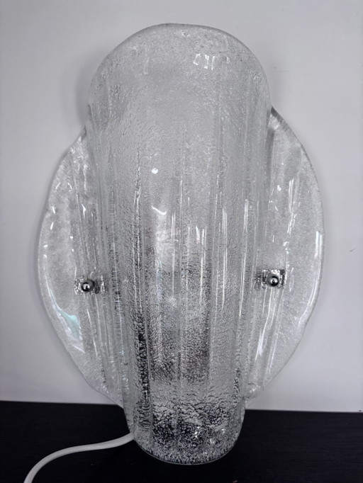 Murano ijsglazen wandlamp Fischer Leuchten Duitsland 1960