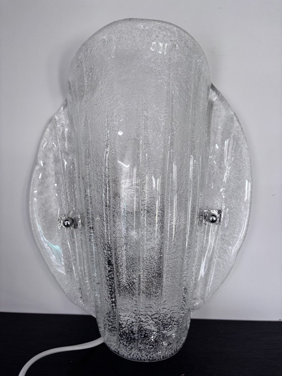 Image 1 of Murano ijsglazen wandlamp Fischer Leuchten Duitsland 1960
