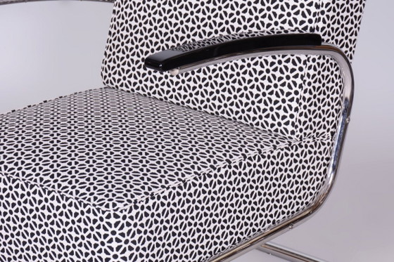 Restored Bauhaus Armchair, By W. Gispen For Mücke-Melder, Chrome, Czech, 1930s – W.H. Gispen, Metal, Textile (photo 8 of 12)