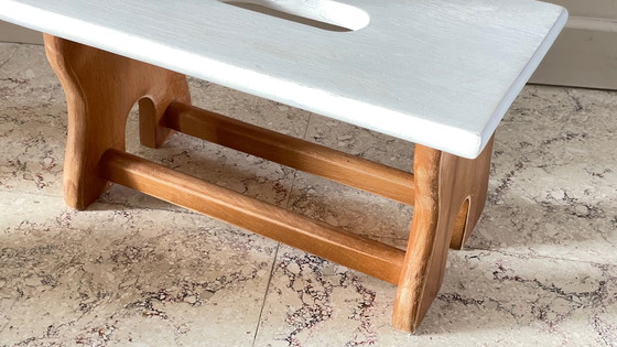 Image 1 of Vintage Beech Wood Stool