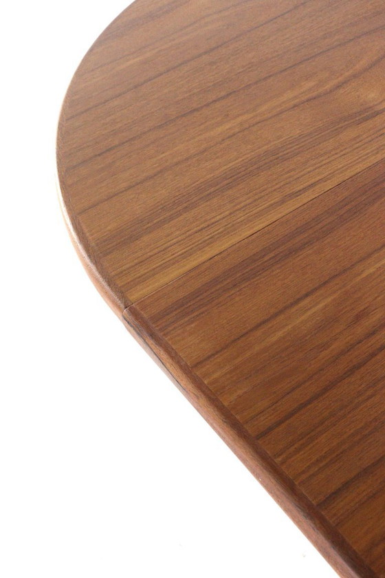 Image 1 of Dyrlund Danish design round 2x extendable dining table vintage