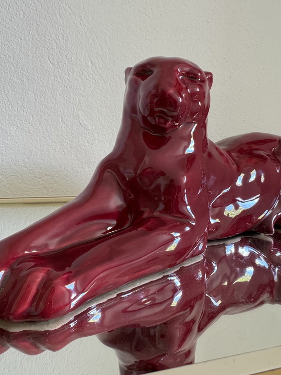 Image 1 of Panthère Céramique Art Déco