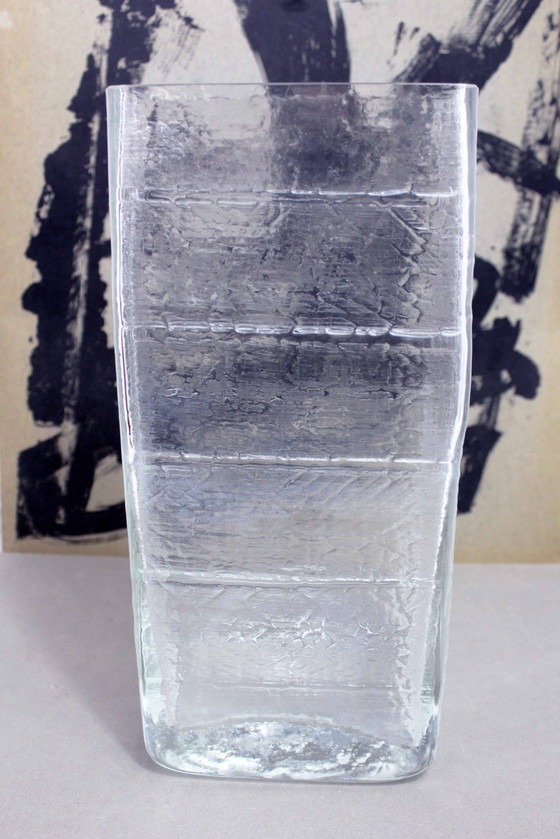 Image 1 of Large Glass Vase Lindshammar Glasbruk 1970