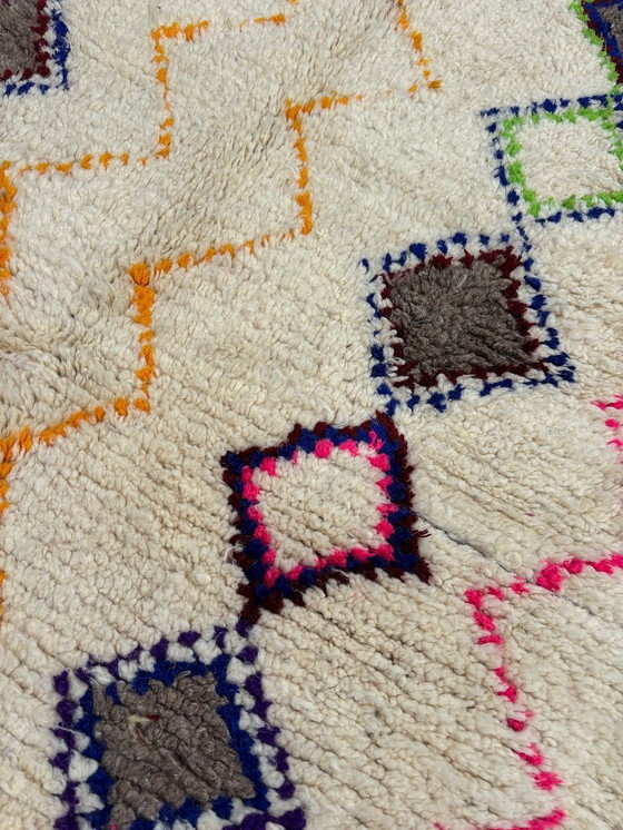 Image 1 of Tapis marocain en laine Azilal - 160x250 cm - Tapis berbère tissé à la main - Design abstrait bohème