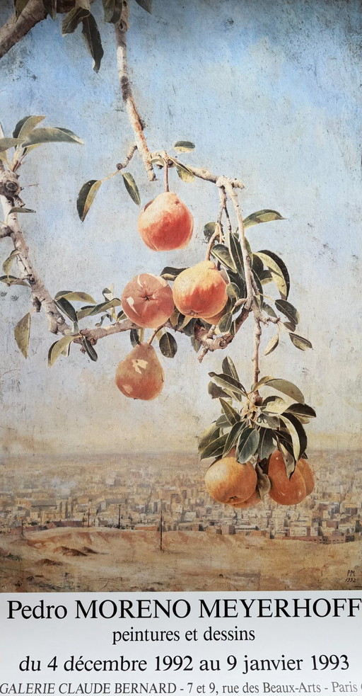 Pedro Moreno Meyerhoff (né en 1954), Peintures et Dessins, 1992, Affiche d'exposition, Imprimé en France