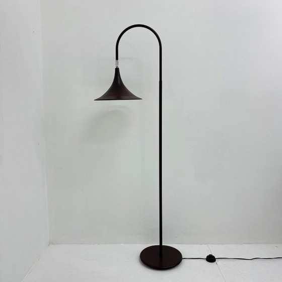 Image 1 of Hala Zeist Trompeten-Stehlampe in Braun, minimalistisch, niederländisches Design der 1970er Jahre