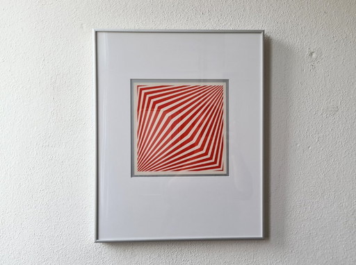 Limited Op Art screenprint by Dirk Huizer, 1976
