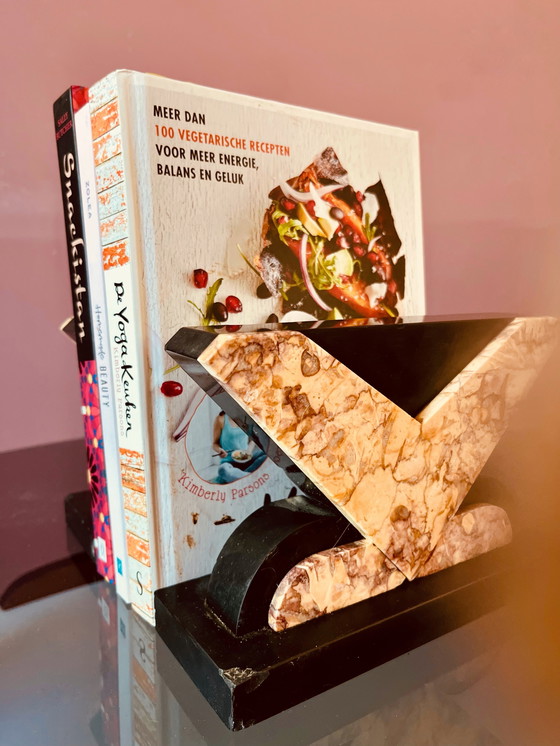 Image 1 of Juego de sujetalibros de mármol Art Déco