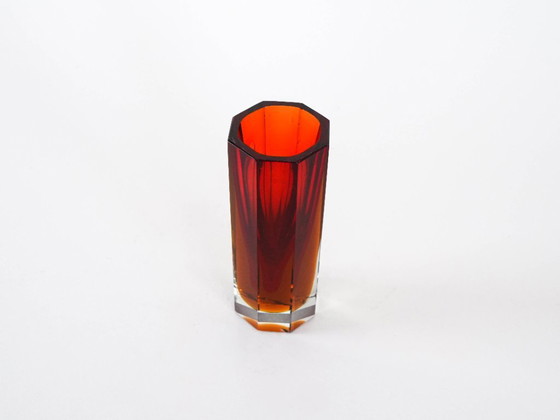 Image 1 of Red glass vase, Czech design, 1960s, made in the Czech Republic
