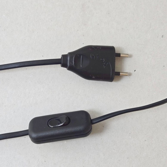 Image 1 of Vintage tafellamp uit de jaren 70 in de stijl van een ruimteschip met UFO's en planeten, gemaakt van gips en glas.