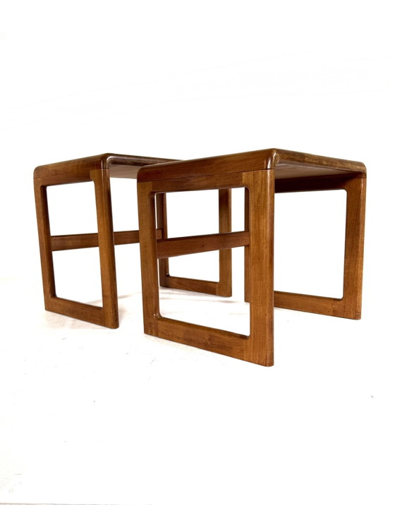 Image 1 of 2x vintage Danish teak side table, Dyrlund ‘80