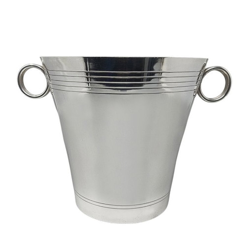 1930s Gorgeous Art Deco Champagne or Ice Bucket by Udner in Silver Plated, Made in France